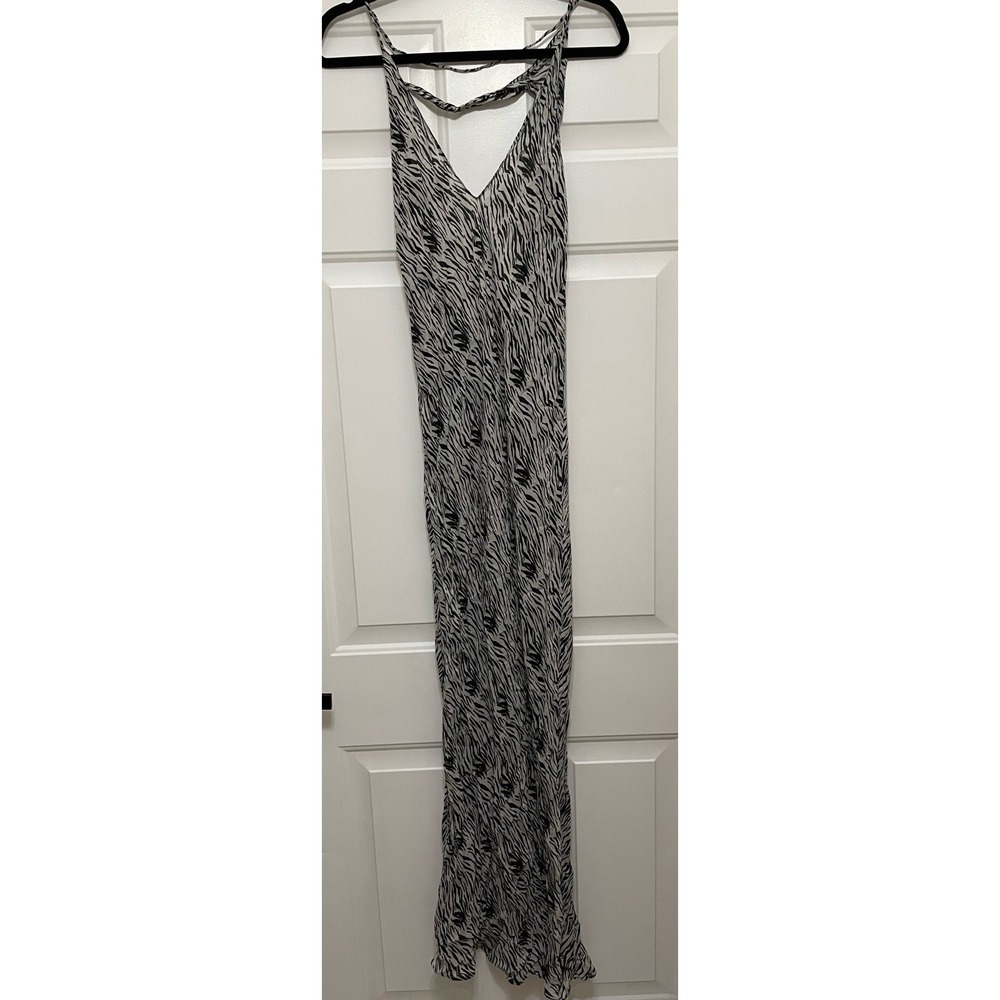 Zara Zebra Print Summer Dress Size L Modern Boho Resort Evening Event Bold